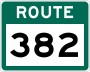 Route 382 marker