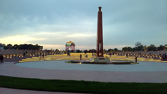 National war memorial night lights on