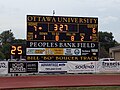 Scoreboard of Peoples Bank Field during a game.