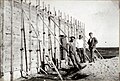 Construction of the first permanent homes, 1935