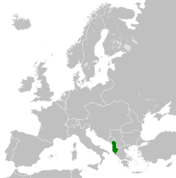 阿尔巴尼亚的位置