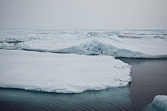A first-year sea ice ridge in the Central Arctic, photographed by the MOSAiC expedition on July 4, 2020