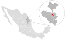 在墨西哥东北部圣尼古拉斯市的地理位置