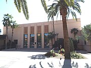 The B.B. Moeur Activity Building was built in 1925 and is located at 201 Orange Mall within the ASU Campus. The building is known as Building #207 . It was listed in the National Register of Historic Places in September 11, 1985, reference #85002171.