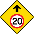 (MR-WDAD-2) Speed Limit Ahead (20 km/h) (used in Western Australia)