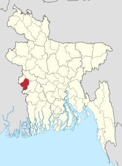 Location of Chuadanga District in Bangladesh
