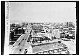 Bird's-eye view looking west on Ocean Avenue, probably photographed from Cooper Arms Apartments, 1924
