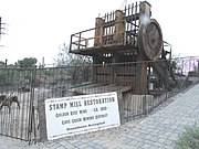 The Golden Reef Stamp Mill was built in 1880 in California for the Golden Reef Mine in Cave Creek, Arizona. The Mine folded in 1913 and the stamp mill was donated to the Cave Creek Museum.