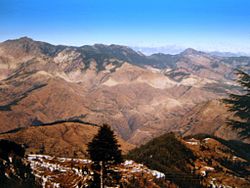 Himalayas viewed from Chharabra