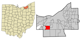 Location in Cuyahoga County and the state of Ohio.