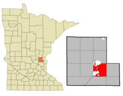 Location of the township of Isanti within Isanti County, Minnesota