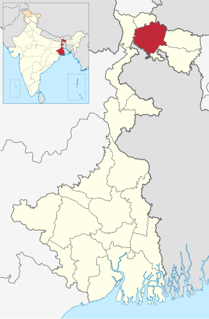 Location of Jalpaiguri in West Bengal