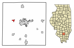 Location of Woodlawn in Illinois