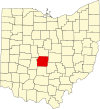 State map highlighting Franklin County