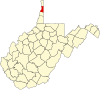 标示出布鲁克县位置的地图