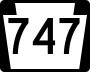 Pennsylvania Route 747 marker
