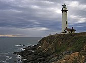 View of the lighthouse and surrounding rocks