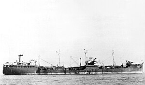 USS Escalante (AO-70) at anchor c1945