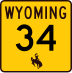 Wyoming Highway 34 marker