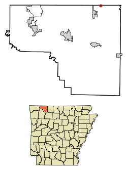Location of Blue Eye in Carroll County, Arkansas.
