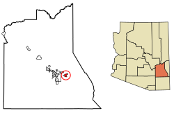 Location of San Jose in Graham County, Arizona.