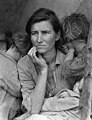 Image 44In Migrant Mother (1936) Dorothea Lange produced the seminal image of the Great Depression. The FSA also employed several other photojournalists to document the depression. (from Photojournalism)