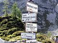 Signpost near the hut