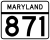 Maryland Route 871 marker