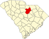 State map highlighting Kershaw County