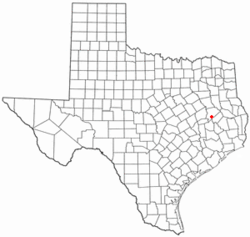 Location of Lovelady, Texas