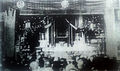 An obscure photo of the enshrined Dai Gohonzon in the Go-ho-zo Kaidan building in Taisekiji. Photo by Kokichi Yui. Circa 1915.