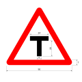 T Intersection Sign in Taiwan with no more road straight ahead