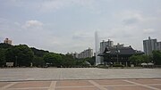 Fountain behind pavilion (2015)