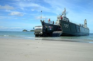 HTMS Ravi during a humanitarian assistance and disaster relief training of CARAT, Thailand 2013.