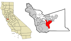 Location in Alameda County and the state of California