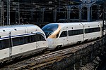 Double heading between Qingdao-built CRH-0207 and Changchun-built CRH-0503