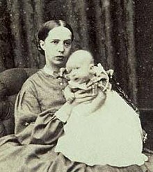 White with one of her five children, c. 1865