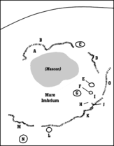 雨海特征的详图。柏拉图坑的位置以"C"标示。