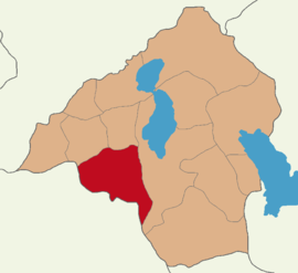 Map showing Isparta District in Isparta Province