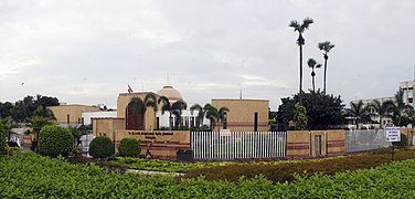 Distant view of Mausoleum.