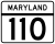 Maryland Route 110 marker