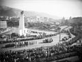 Michael Joseph Savage's funeral procession next to the cenotaph in 1940