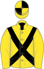 Yellow, black cross-belts, quartered cap