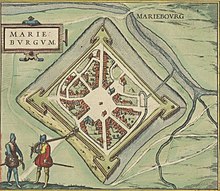 A 1645 map, showing the fortifications and town of Mariembourg