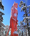 Shri Hanuman Statue during snow