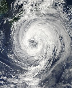 强热带风暴塔拉斯在2011年9月1日逼近日本