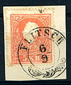 Type RDb-f, of Flitsch, now Bovec, 12p ('Db' means double circle and usual ornament; 'f' means date without year)