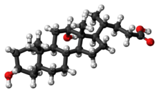 Ball-and-stick model of deoxycholic acid