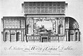 A sectional engraving of the House of Lords chamber (by Peter Mazell 1767 based on the drawing by Rowland Omer)
