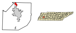 Location of Three Way in Madison County, Tennessee.